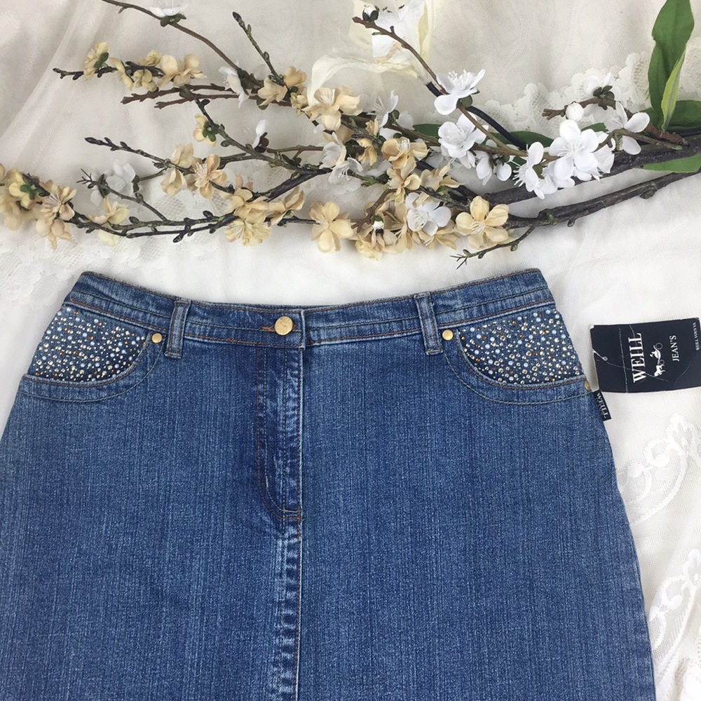Weill Studded Denim Skirt